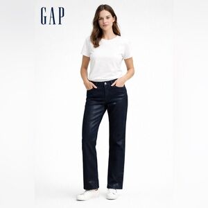 GAP Women's Black Straight Leg Jeans With Shine